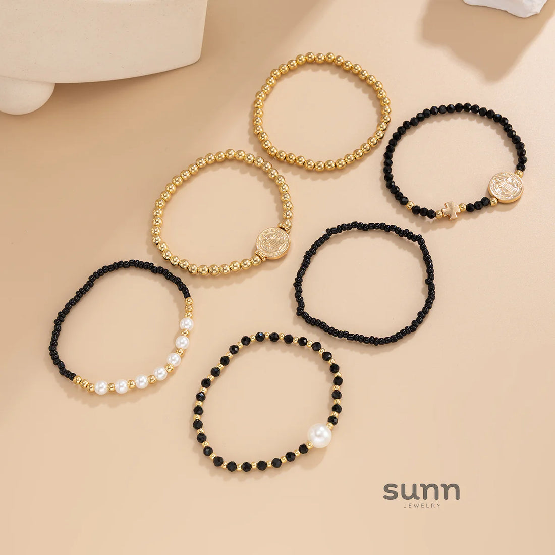 Ariannah Crystal Bead Bracelet Set