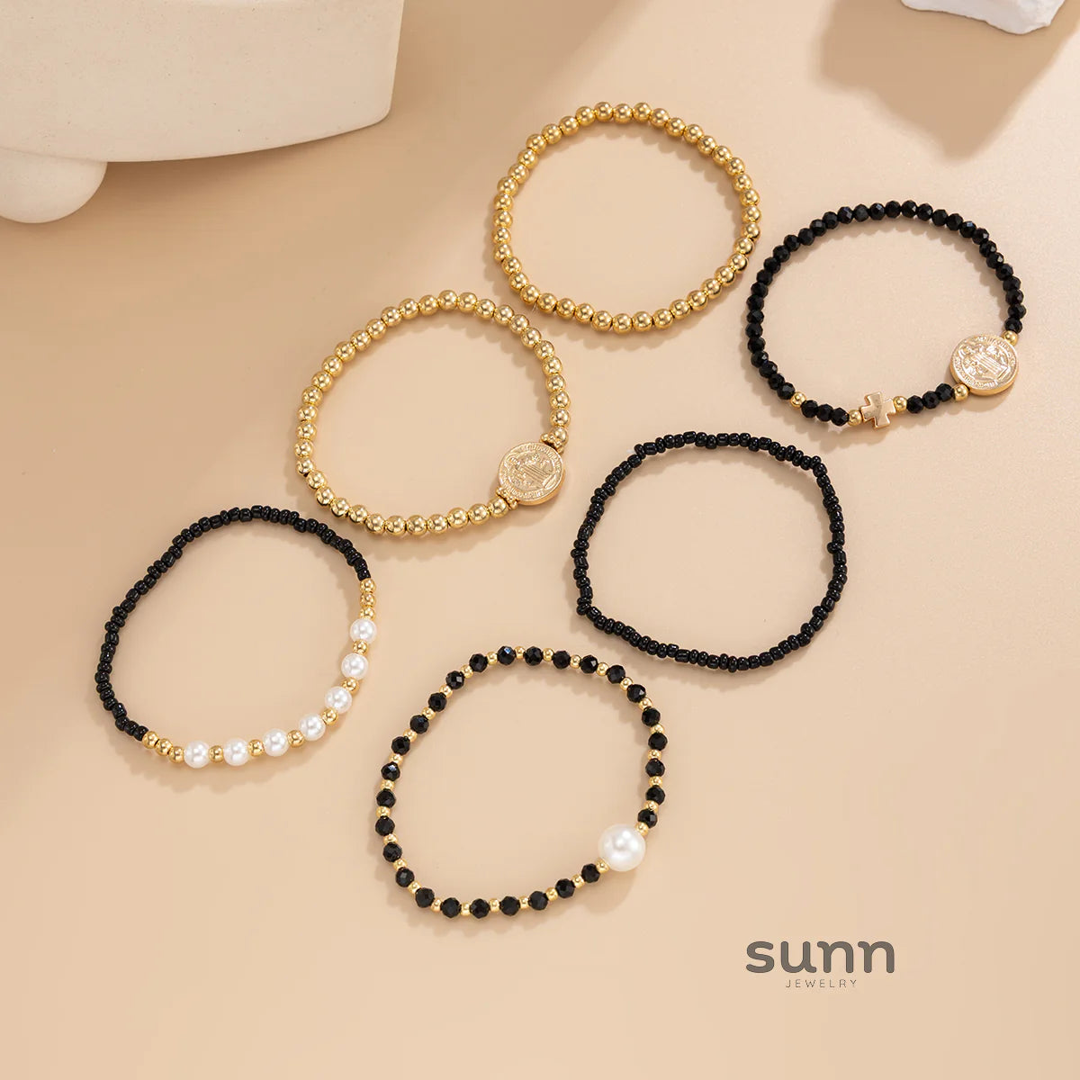 Ariannah Crystal Bead Bracelet Set