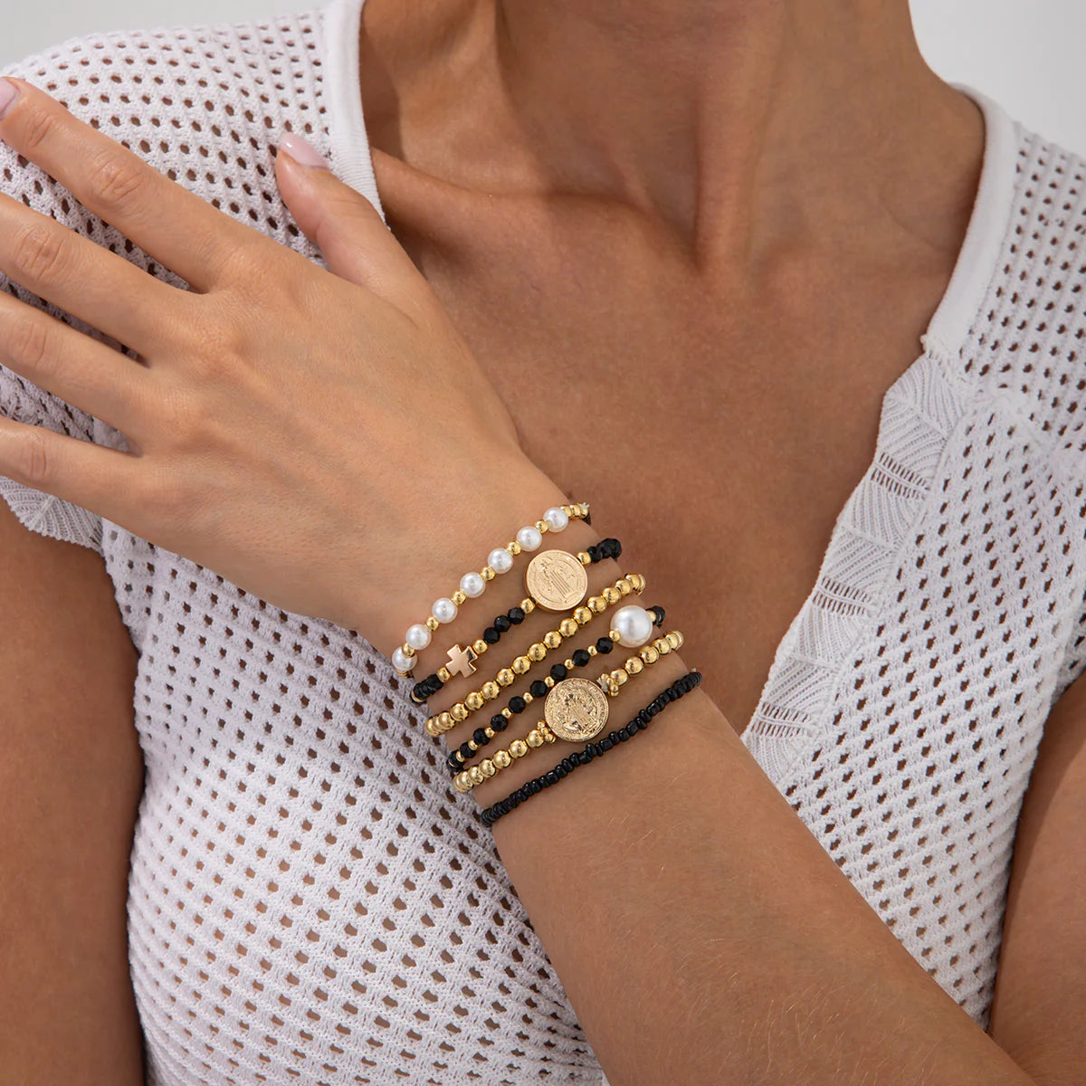 Ariannah Crystal Bead Bracelet Set