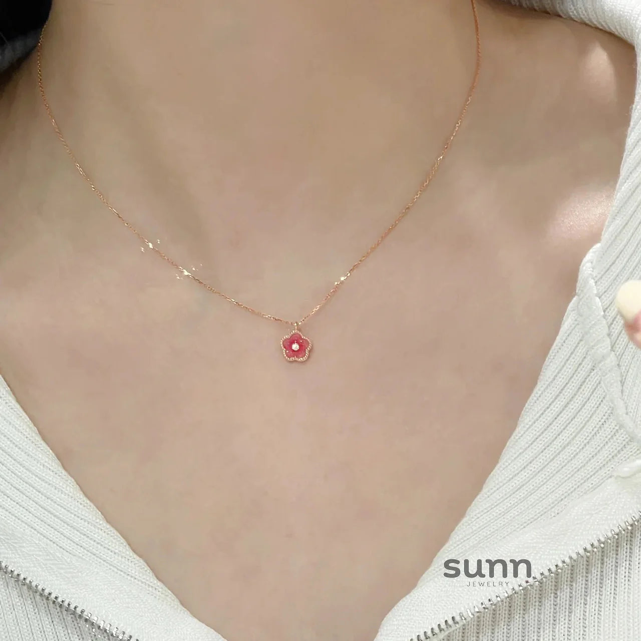 Ariella Peach Blossom Necklace