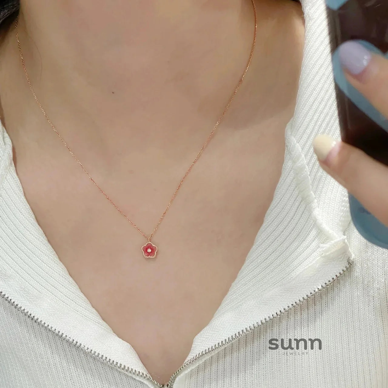 Ariella Peach Blossom Necklace