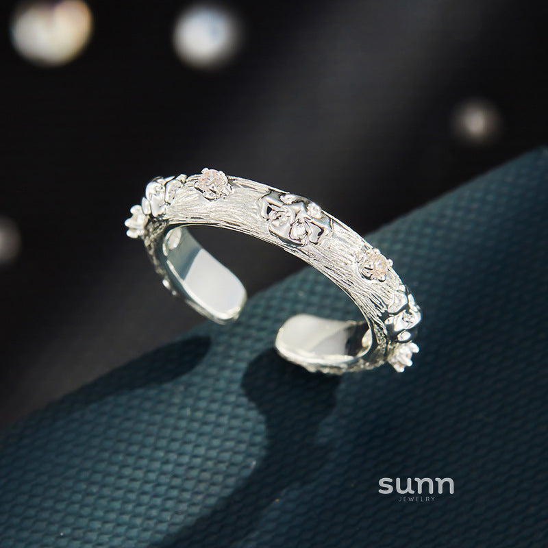 Aries Brushed Zircon Open Ring [YSVWO6QM]