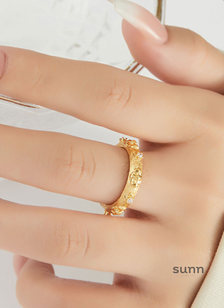 Aries Brushed Zircon Open Ring [N4TI5LYI]