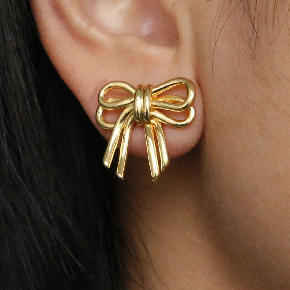 Ariyah Gold Pave Bow Earrings [EKF71QEL]