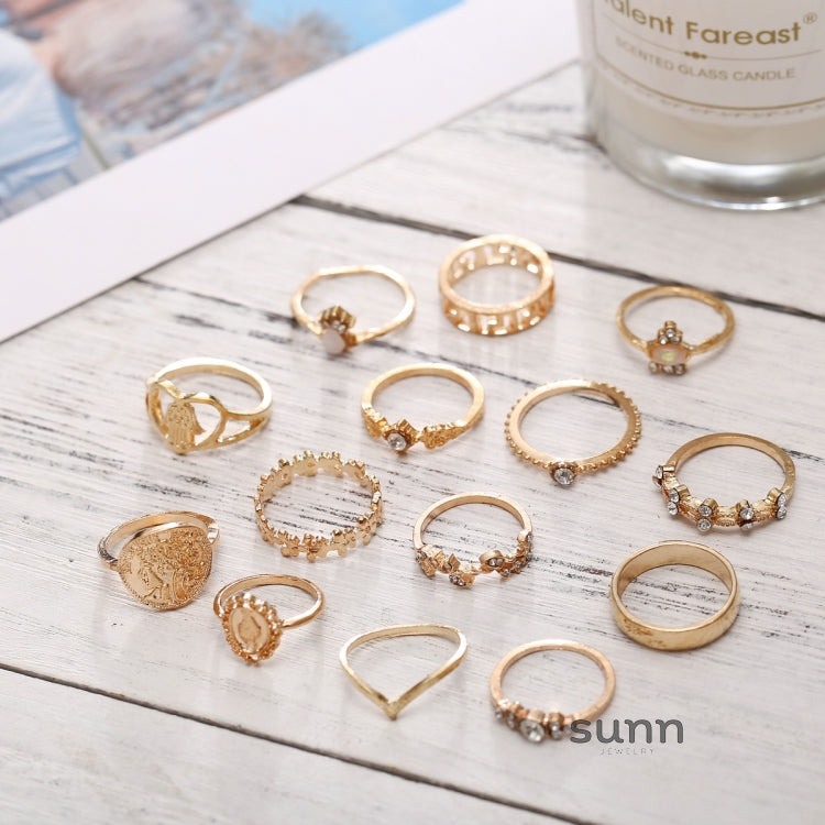 Ariyah Retro Stacking Ring Set [IR9UBLEI]