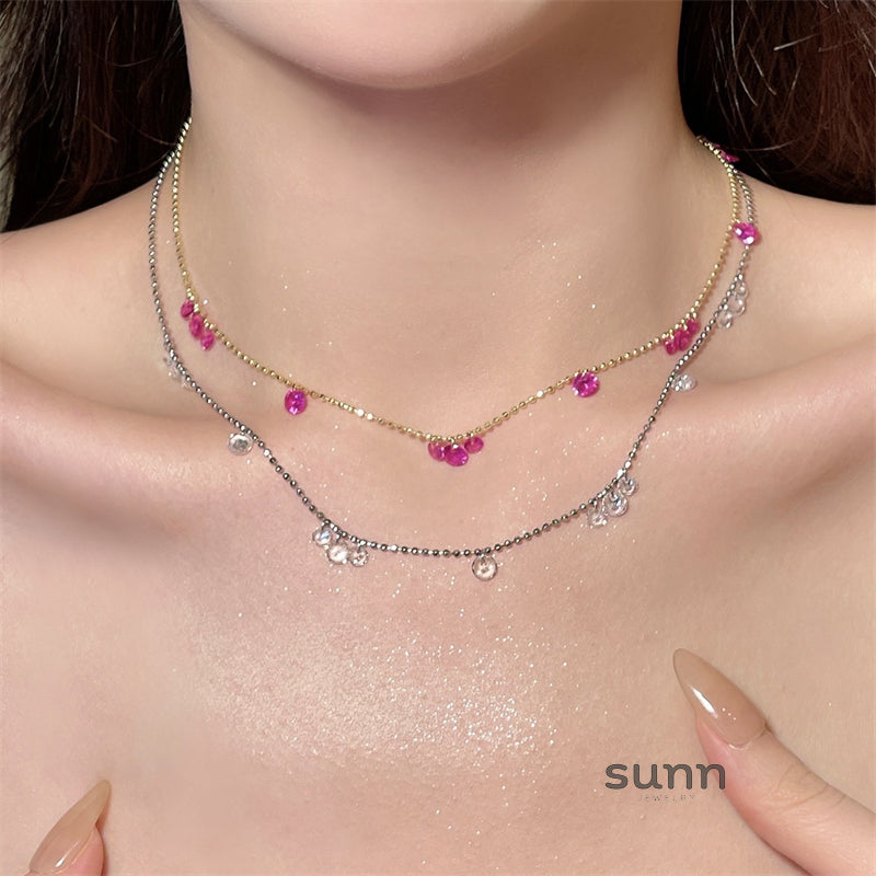Ariza Beaded Crystal Necklace [B19G1ZVR]