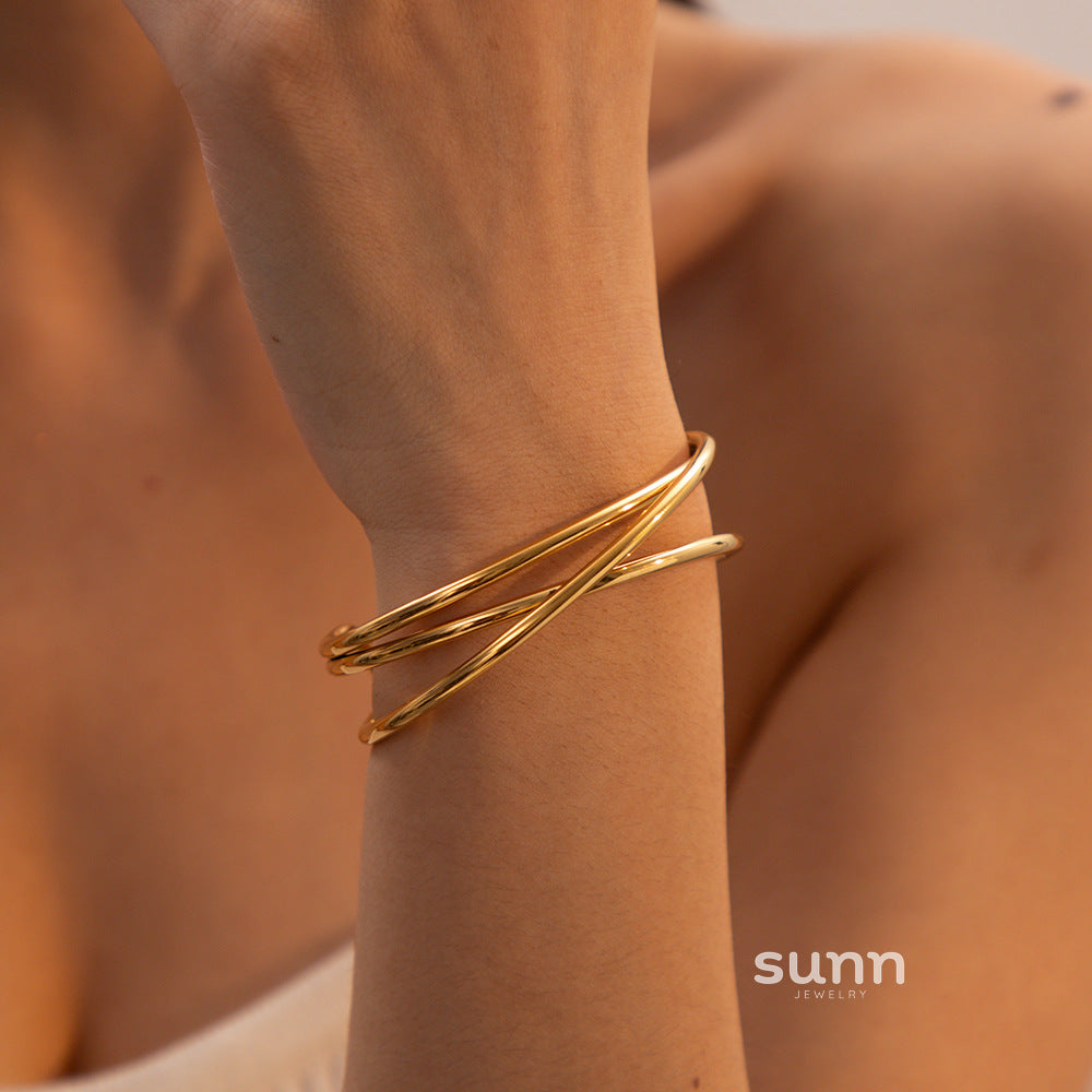 Arlo Ripple Bangle Bracelet [KUGRG4FO]
