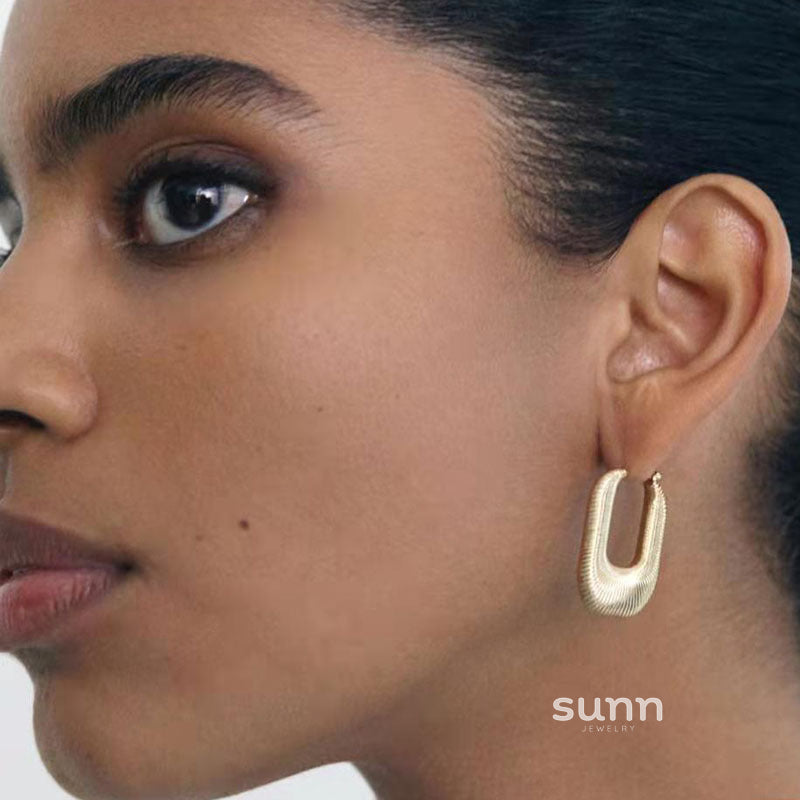 Arwa Geometric Hoop Earrings [U2DPYQEK]