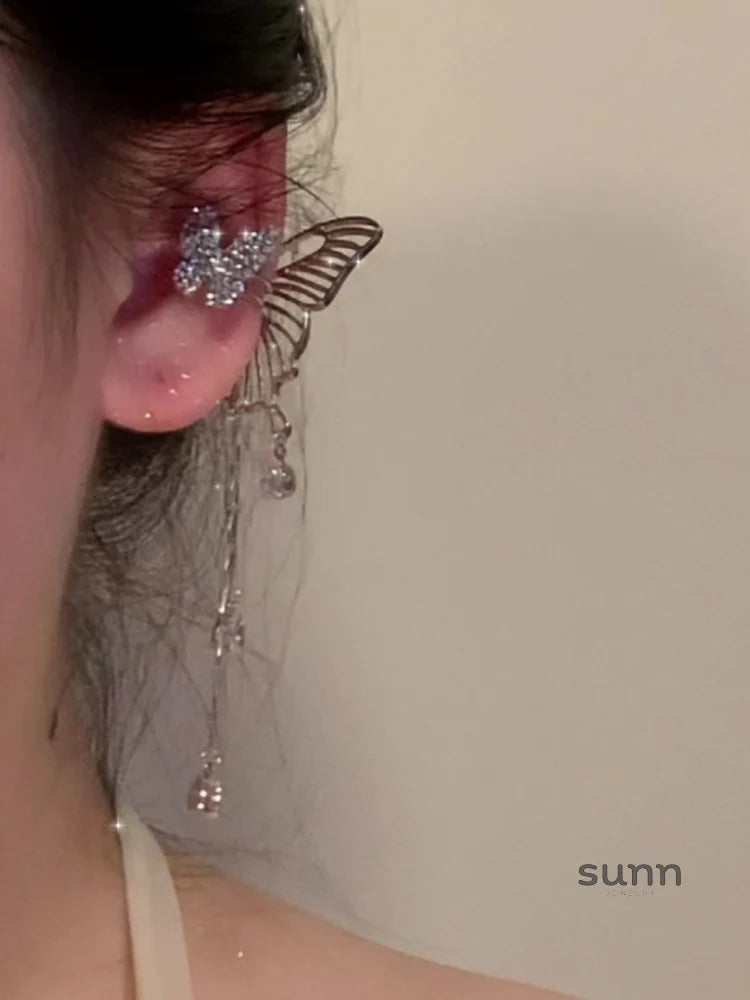 Aryia Sparkle Butterfly Tassel Earring