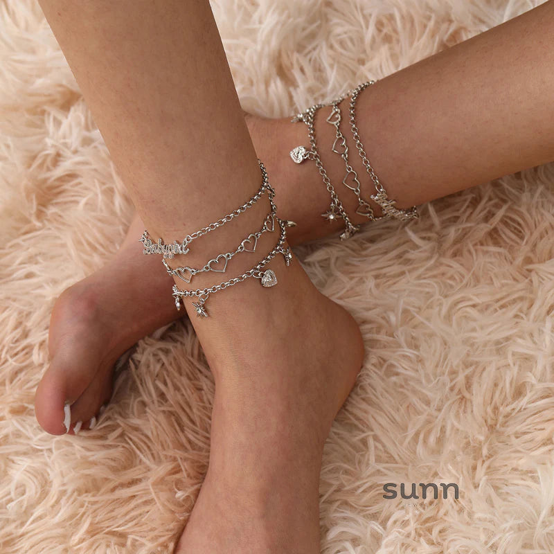 Aryn Delicate Layered Anklet Set
