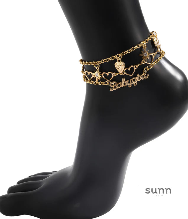 Aryn Delicate Layered Anklet Set