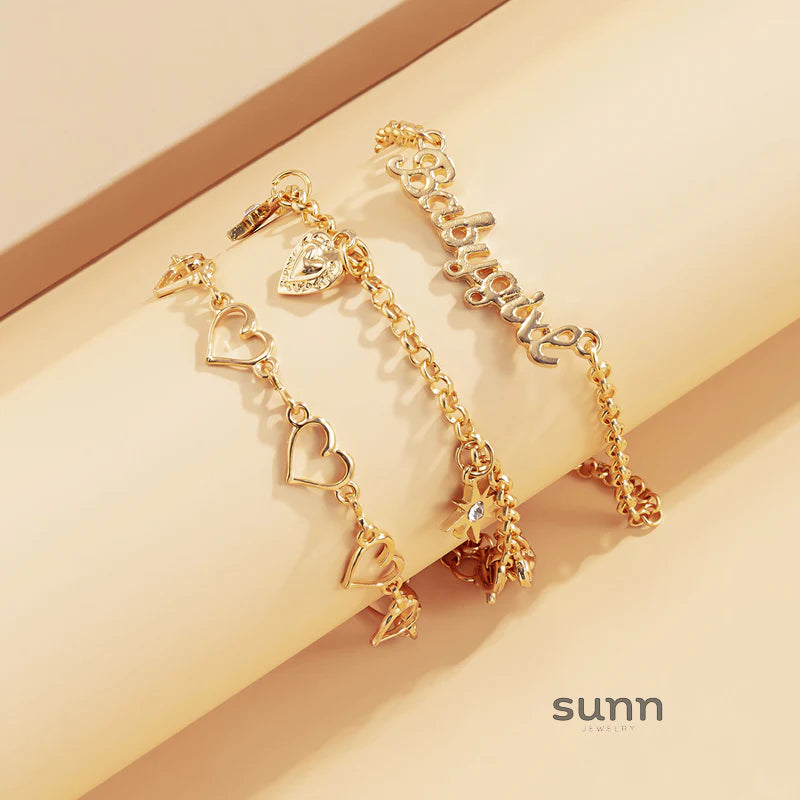 Aryn Delicate Layered Anklet Set