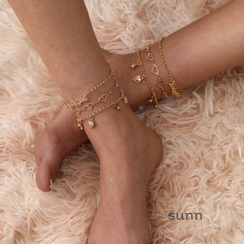 Aryn Delicate Layered Anklet Set