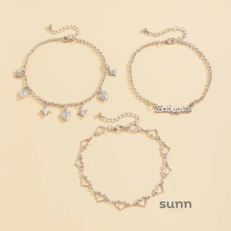 Aryn Delicate Layered Anklet Set