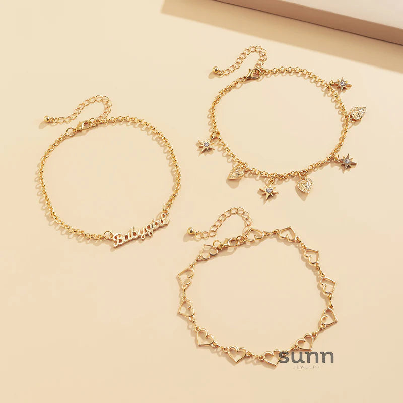 Aryn Delicate Layered Anklet Set