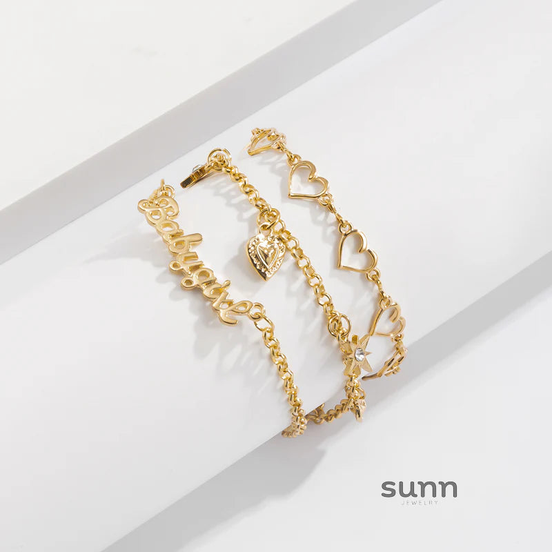 Aryn Delicate Layered Anklet Set