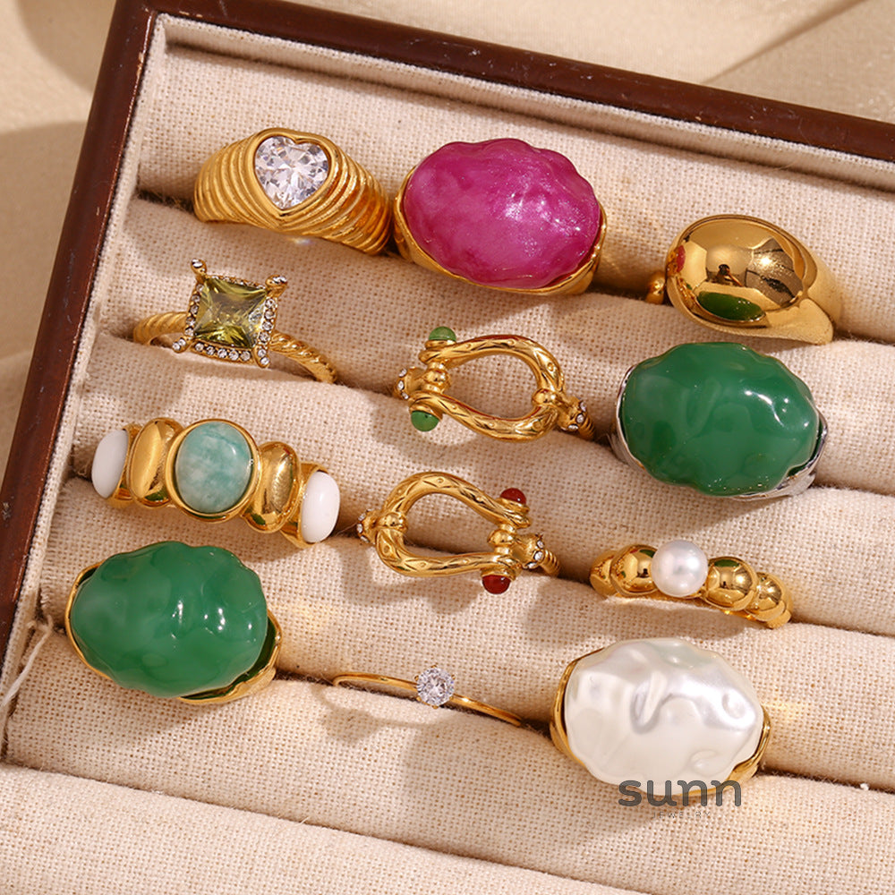 Asa Gold Retro Rings [D9H3NAQD]