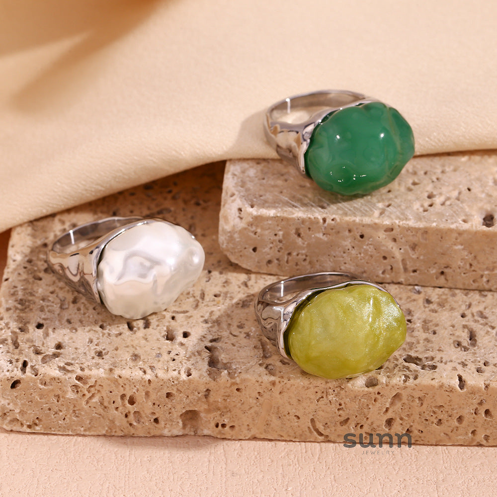 Asa Gold Retro Rings [2E5ELADN]