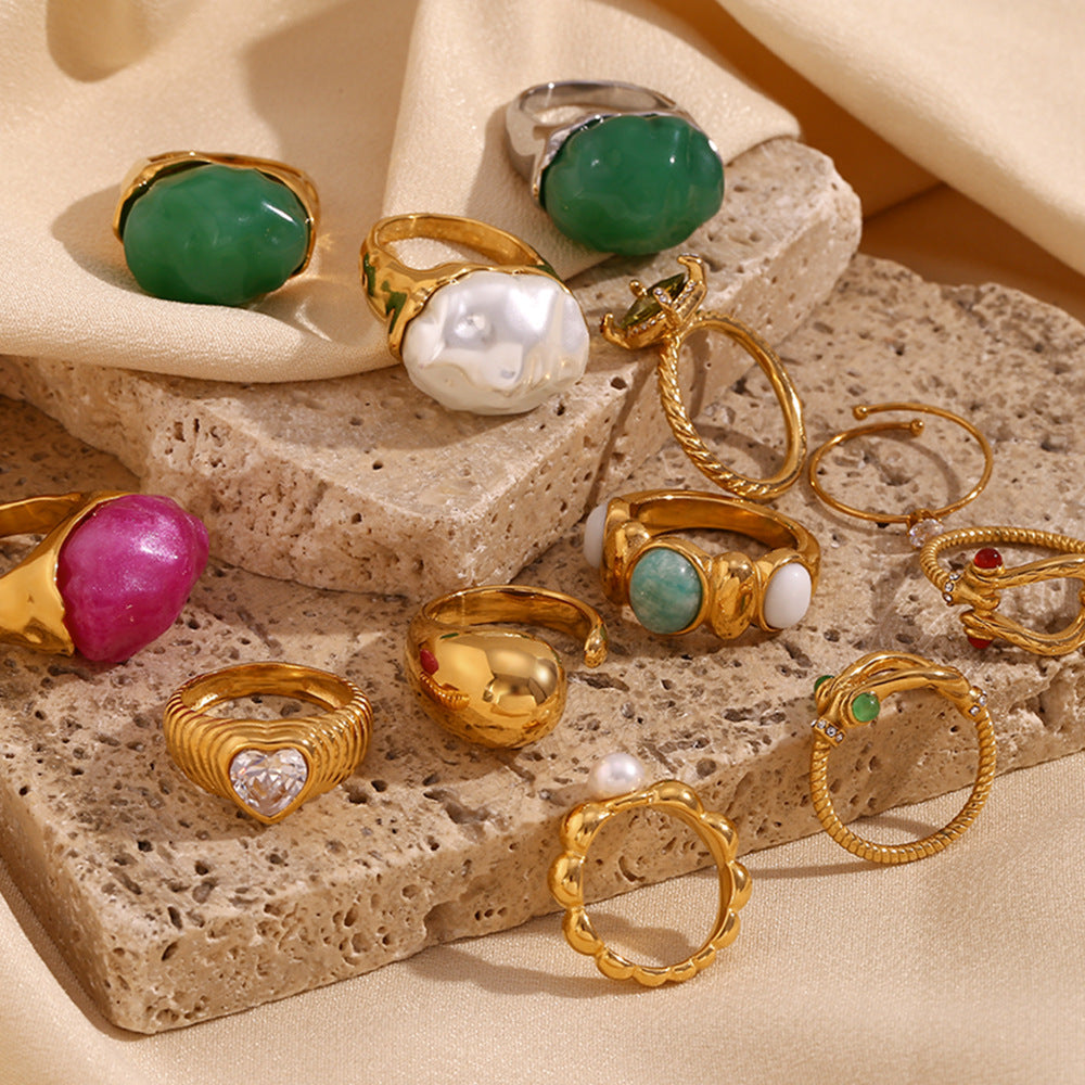 Asa Gold Retro Rings [D9H3NAQD]