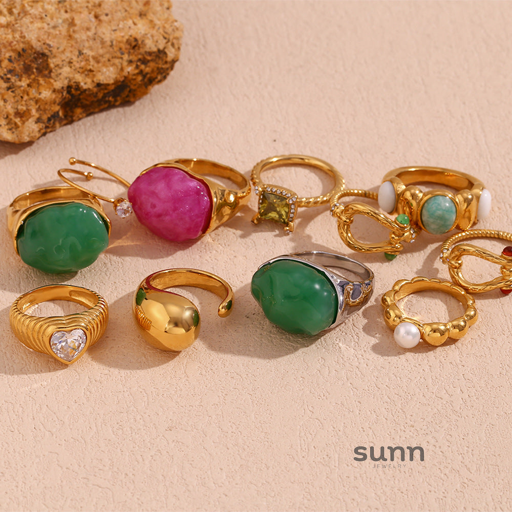 Asa Gold Retro Rings [Z8RL4BK5]