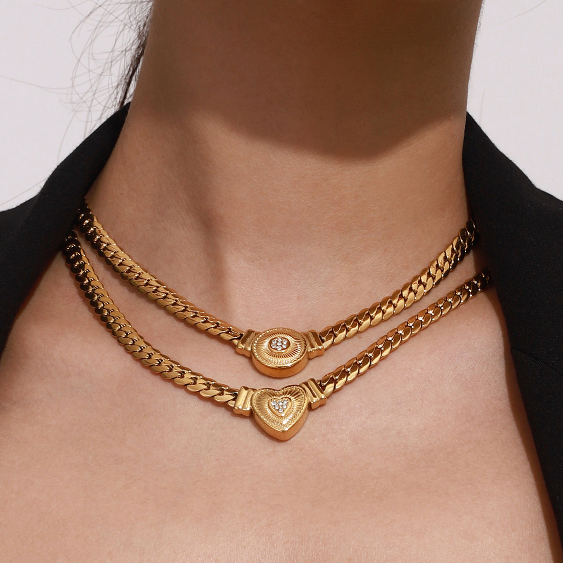 Asha Diamond Heart Clavicle Chain [32Z8S2J5]