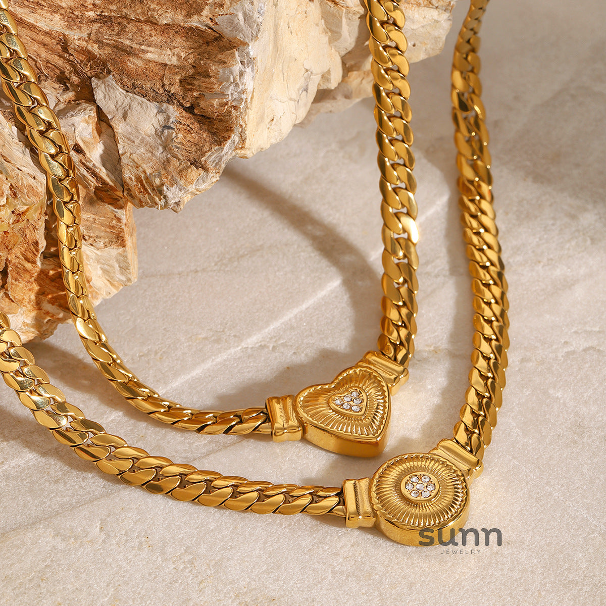 Asha Diamond Heart Clavicle Chain [MXKACO3H]