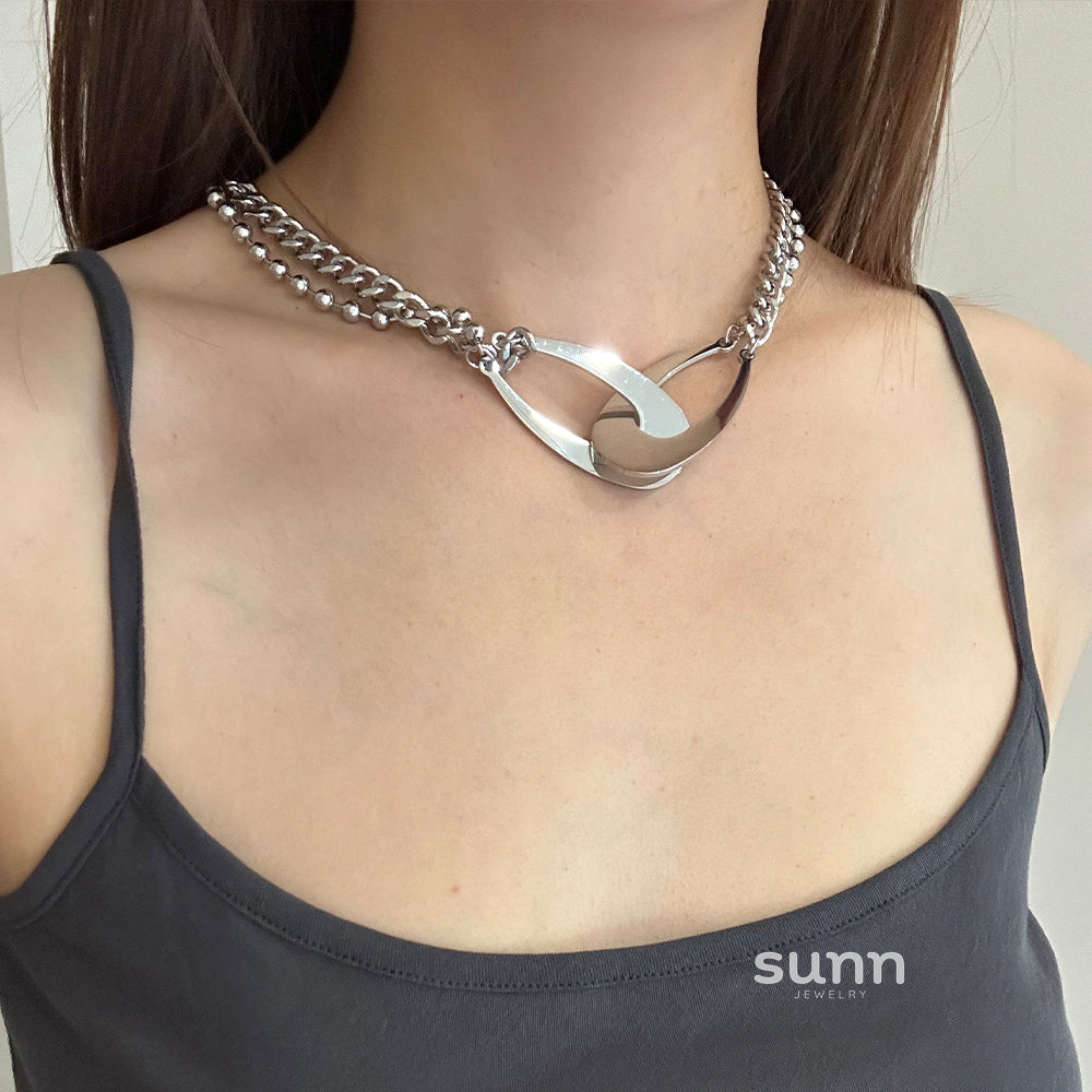 Ashely Geometric Layered Necklace [KOMQU28R]