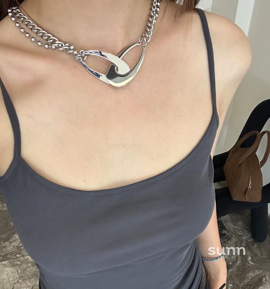Ashely Geometric Layered Necklace [5FQSHRAB]