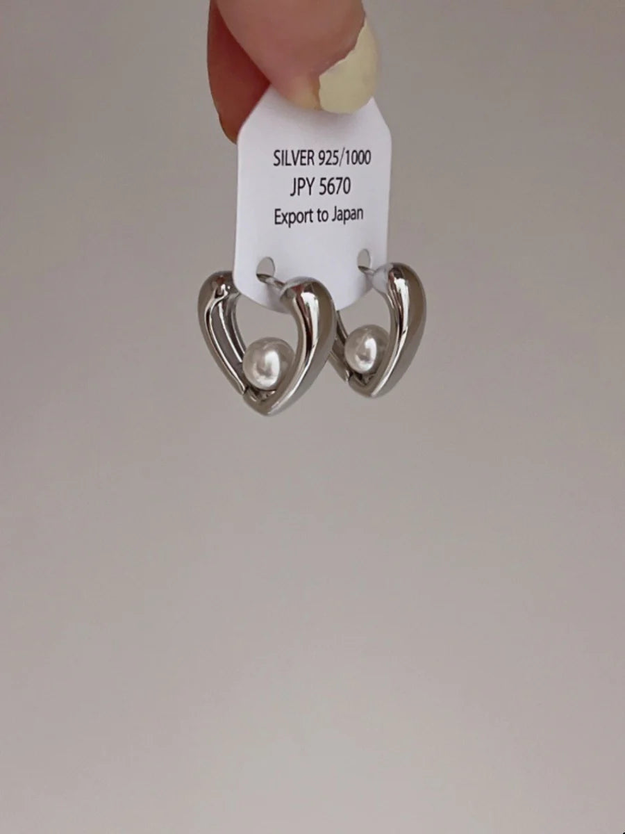 Asher Pearl Heart Drop Earrings