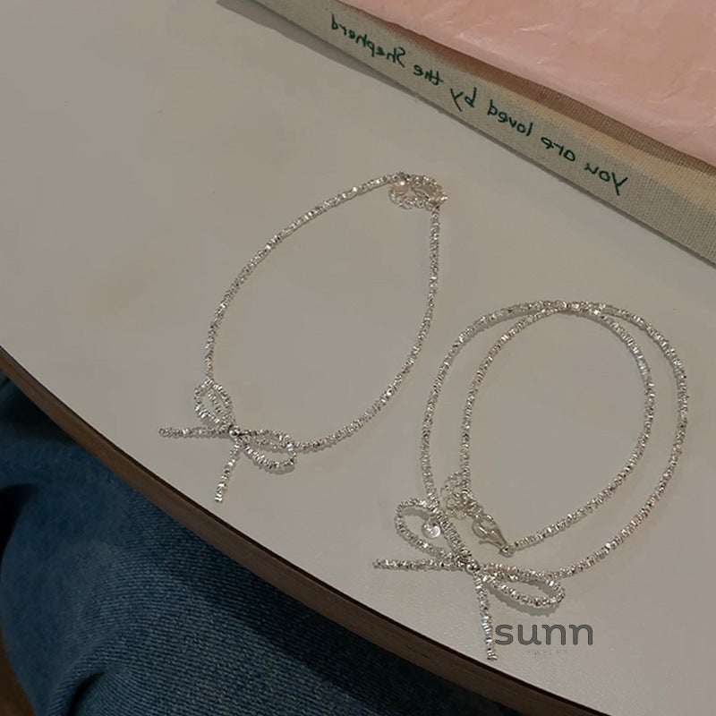 Ashtyn Glitter Bow Necklace [OQ82G8H4]