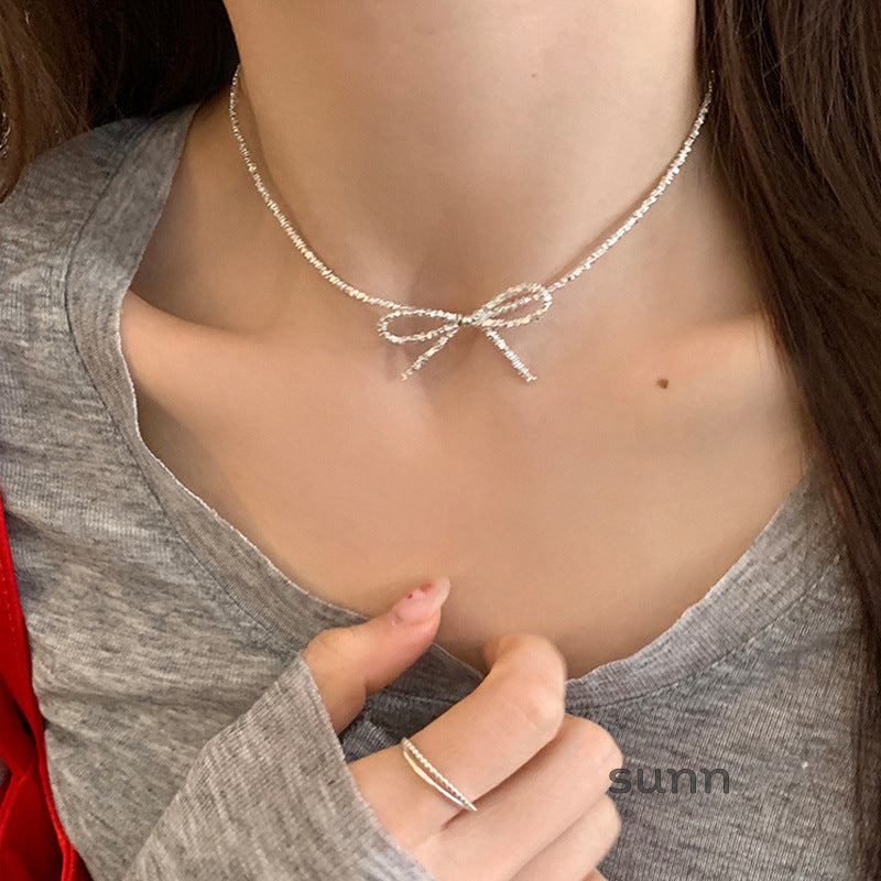 Ashtyn Glitter Bow Necklace [TPGIAC4J]