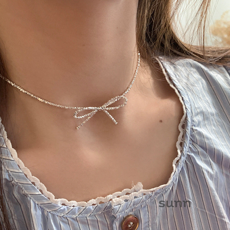 Ashtyn Glitter Bow Necklace [I1OCJFDS]