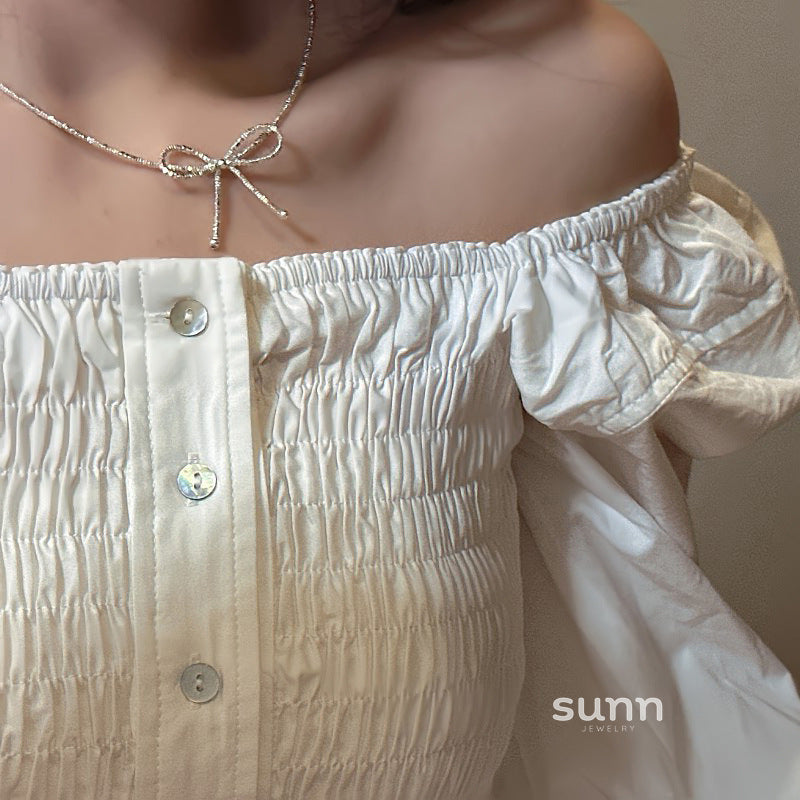 Ashtyn Glitter Bow Necklace [YYOJU4IG]