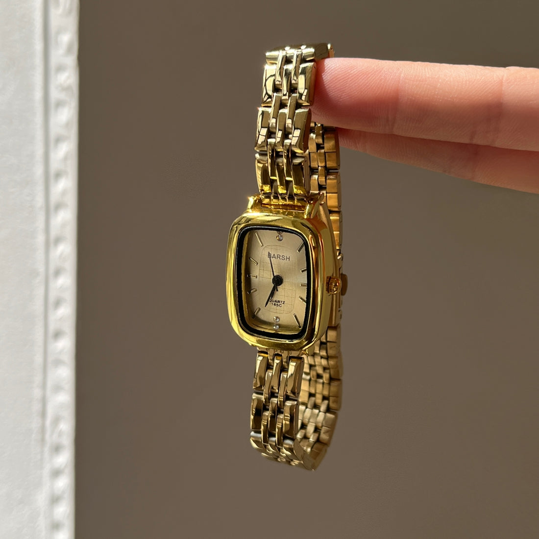 Asia Gold Tone Square Watch [8R25KI1U]