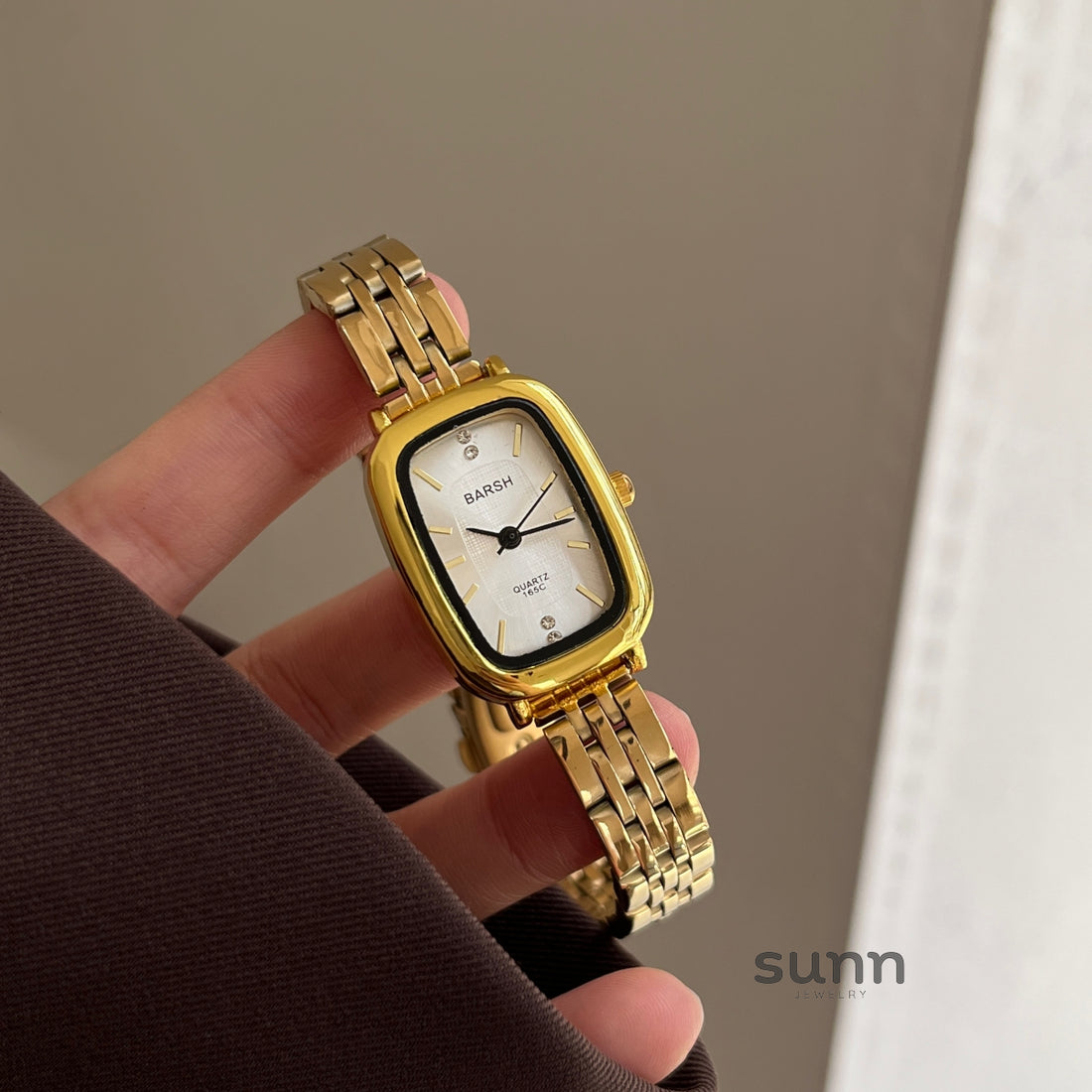 Asia Gold Tone Square Watch [8R25KI1U]