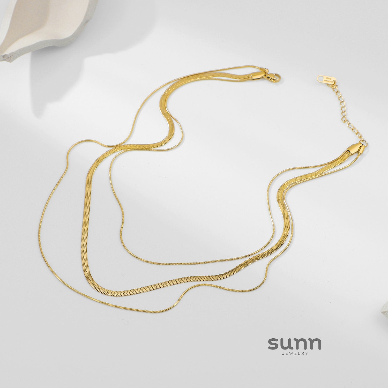 Astoria Layered Snake Chain Necklace [4A8NUQBP]
