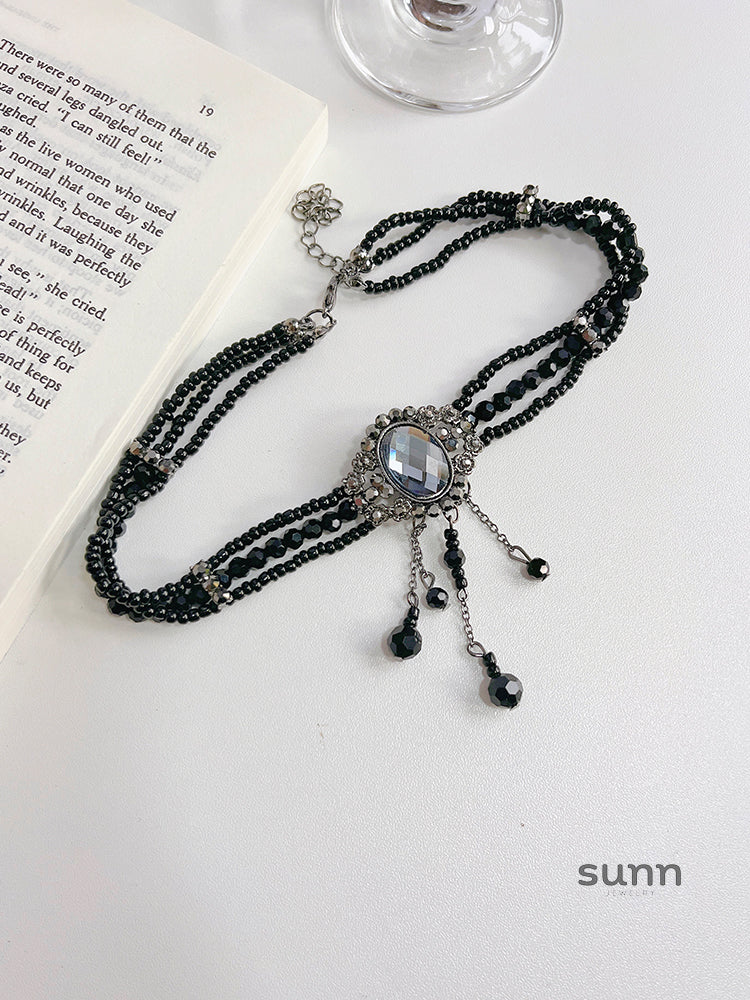 Athena Black Crystal Choker