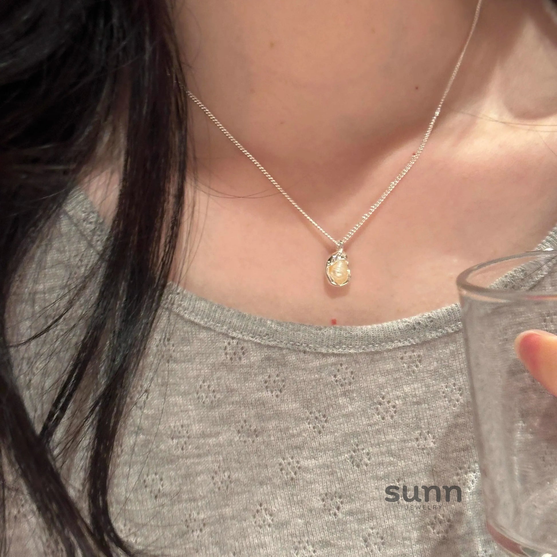 Athziri Baroque Pearl Pea Pod Necklace