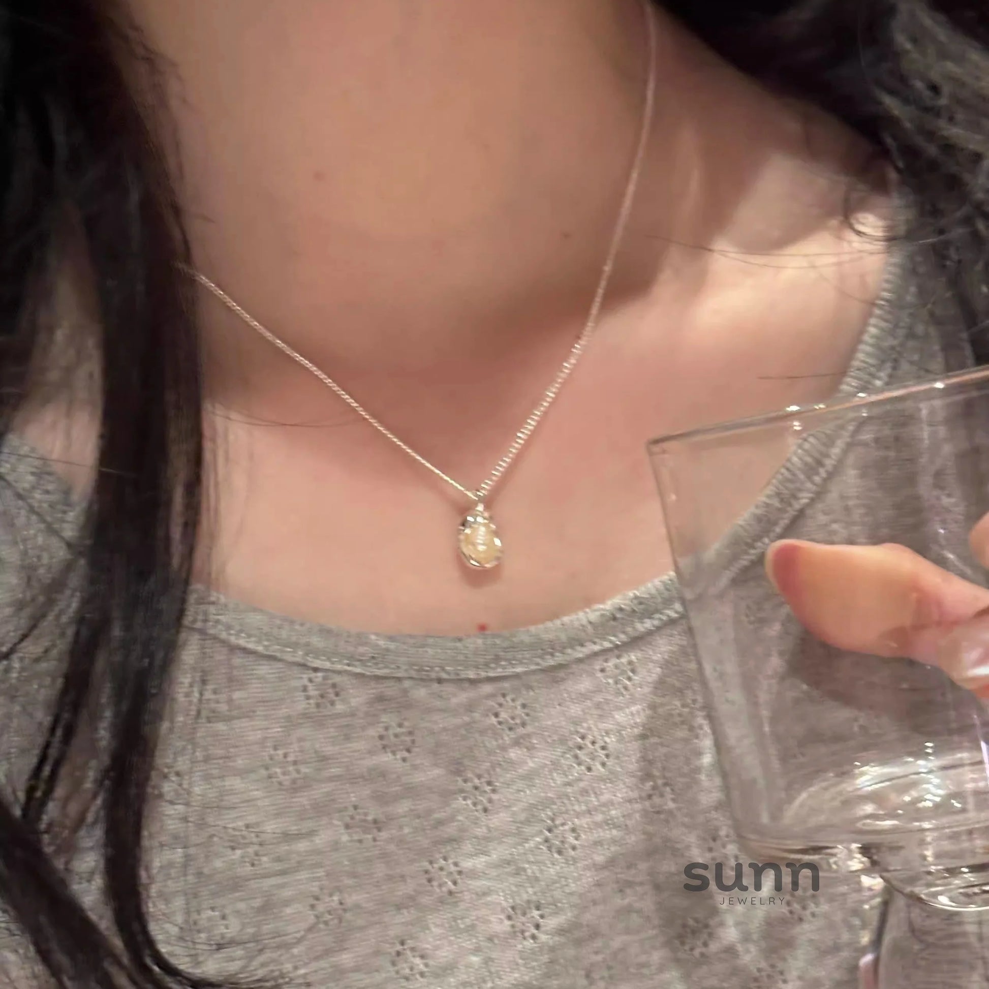 Athziri Baroque Pearl Pea Pod Necklace
