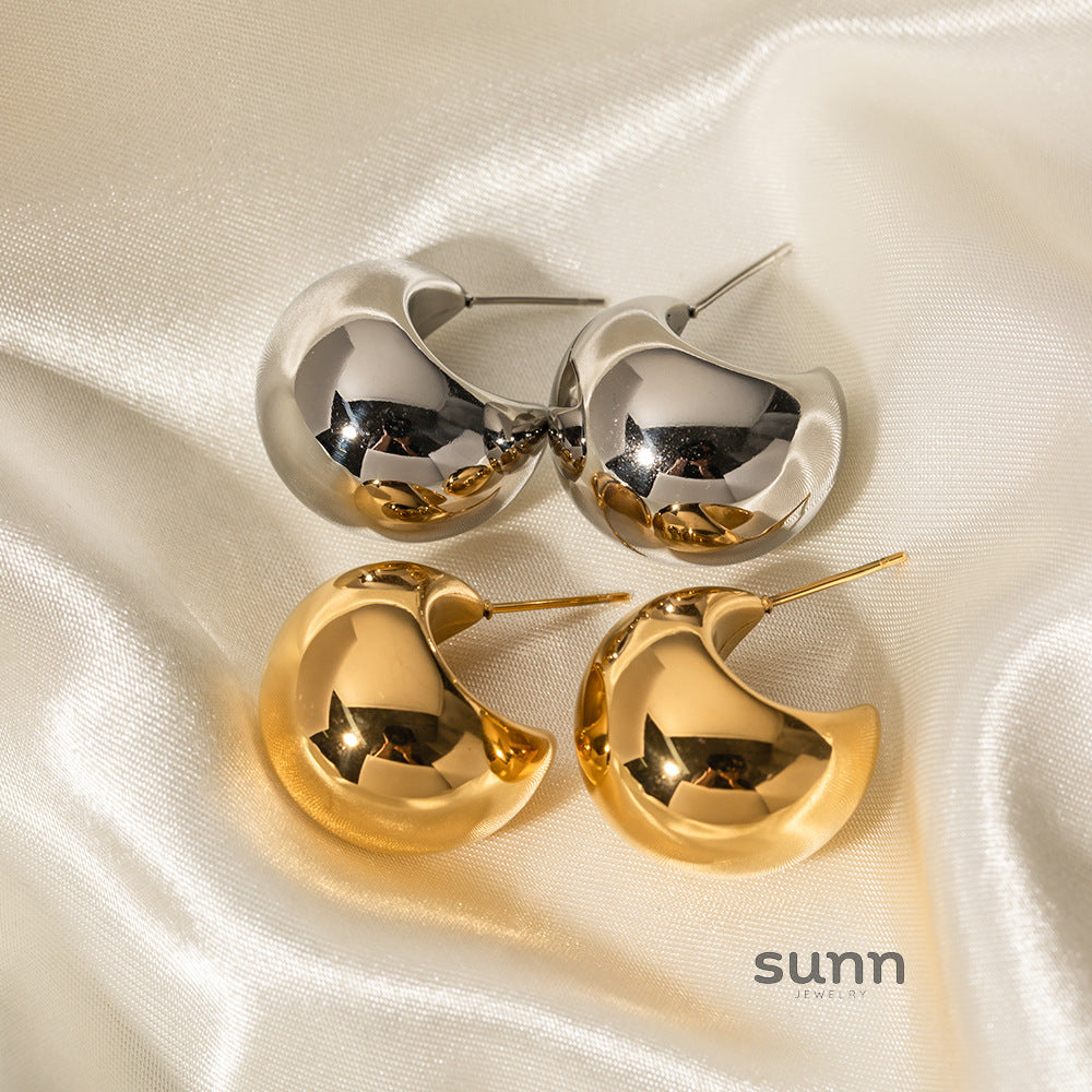 Athziri Bold C-Hoop Earrings [X1CG302G]
