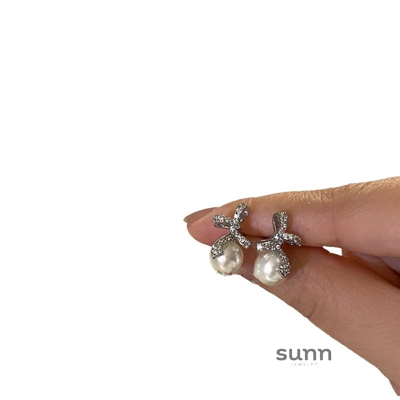 Aubreigh Pearl Bow Studs