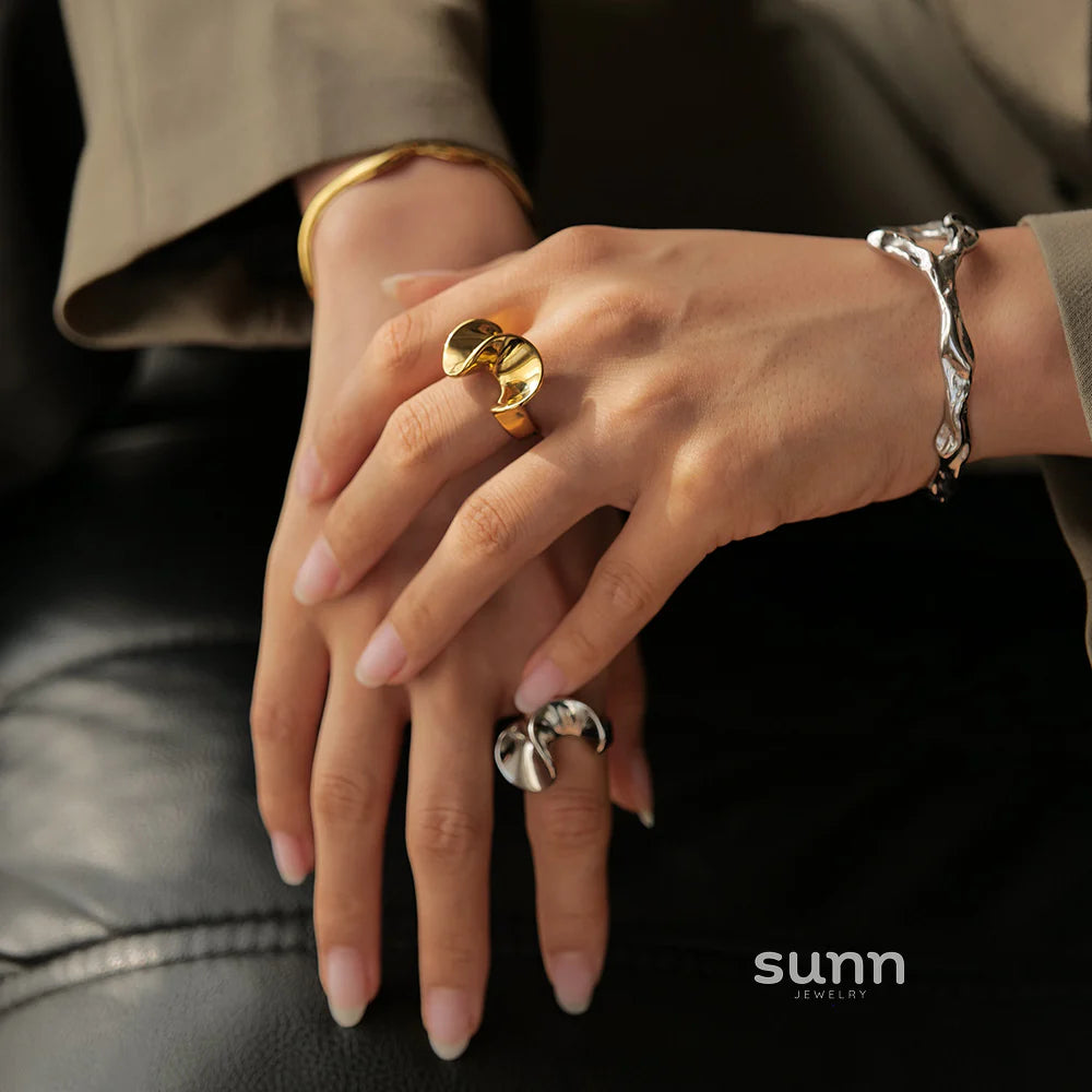 Aubrielle Stainless Steel Statement Ring