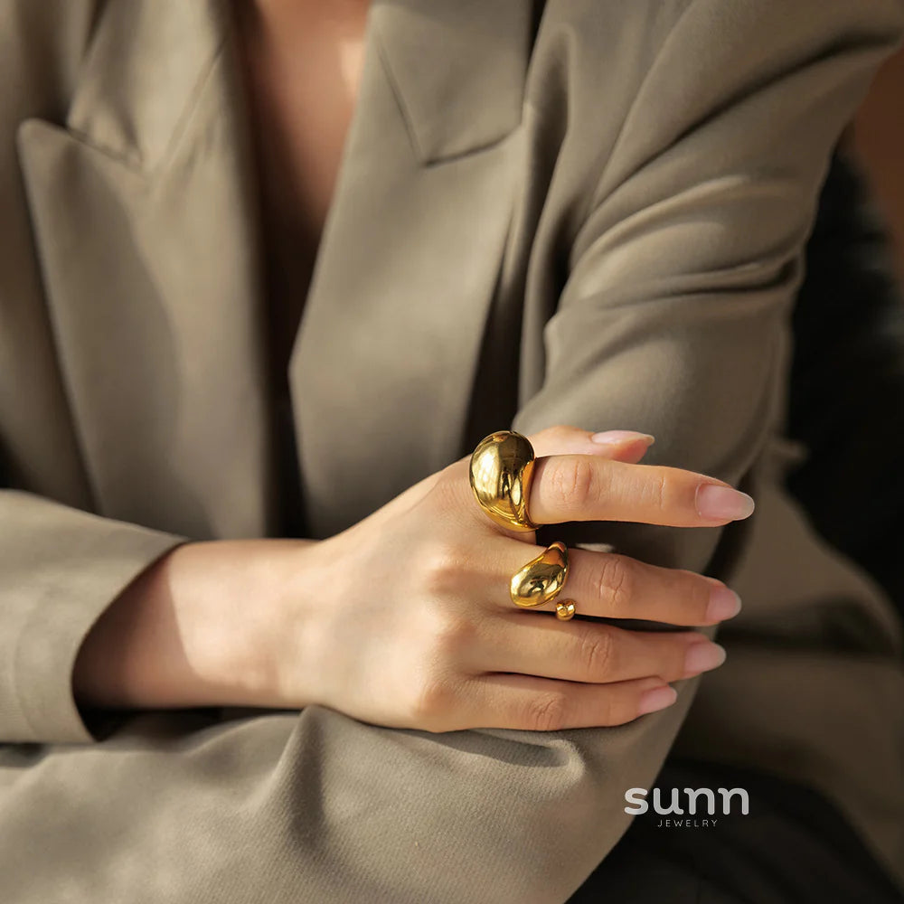 Aubrielle Stainless Steel Statement Ring