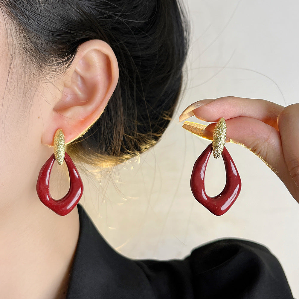 Audra Asymmetric Enamel Earrings [T1KQRHE5]