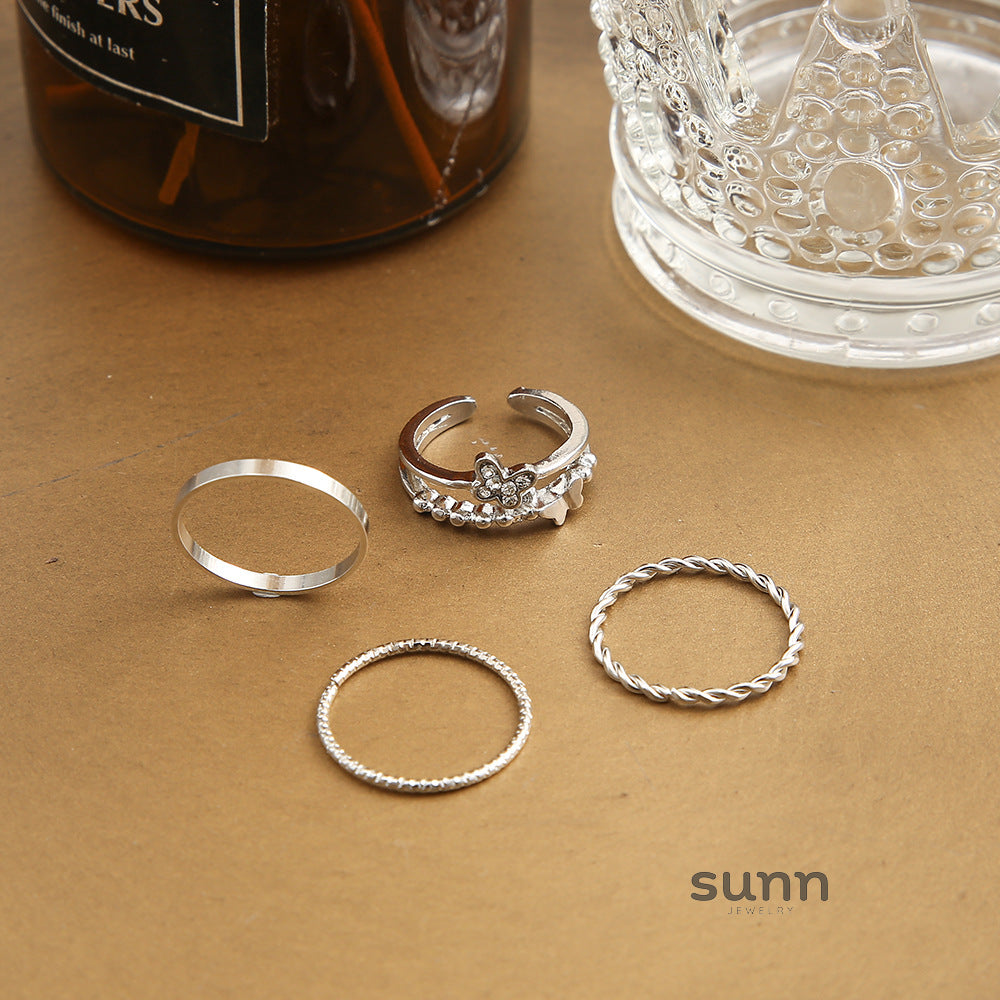 Audra Dainty Butterfly Ring Set [I8DXV4IB]