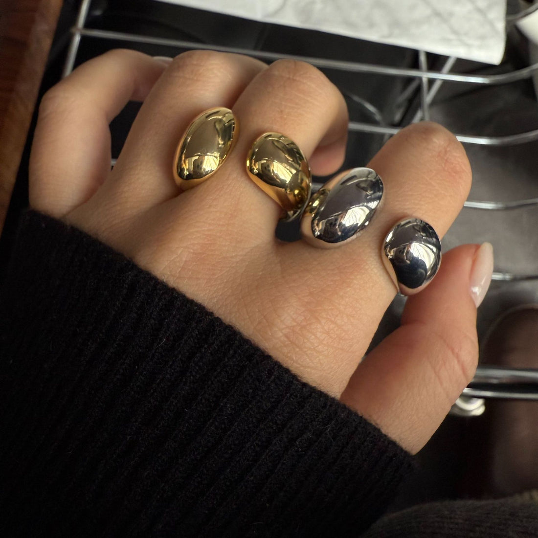 Audriana Asymmetric Open Ring [S982F6X0]