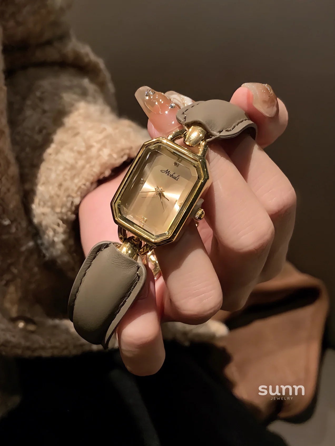 Aurelia Luxe Leather Bracelet Watch