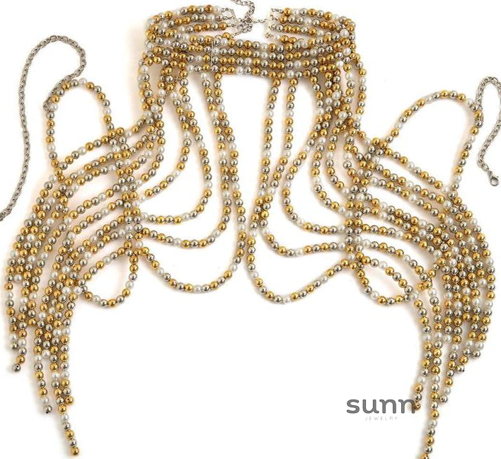 Aurianna Pearl Tassel Shoulder Chain [GH3ANXU1]