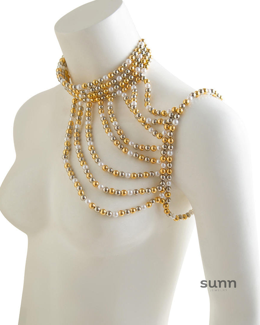 Aurianna Pearl Tassel Shoulder Chain [WE3ODJQY]