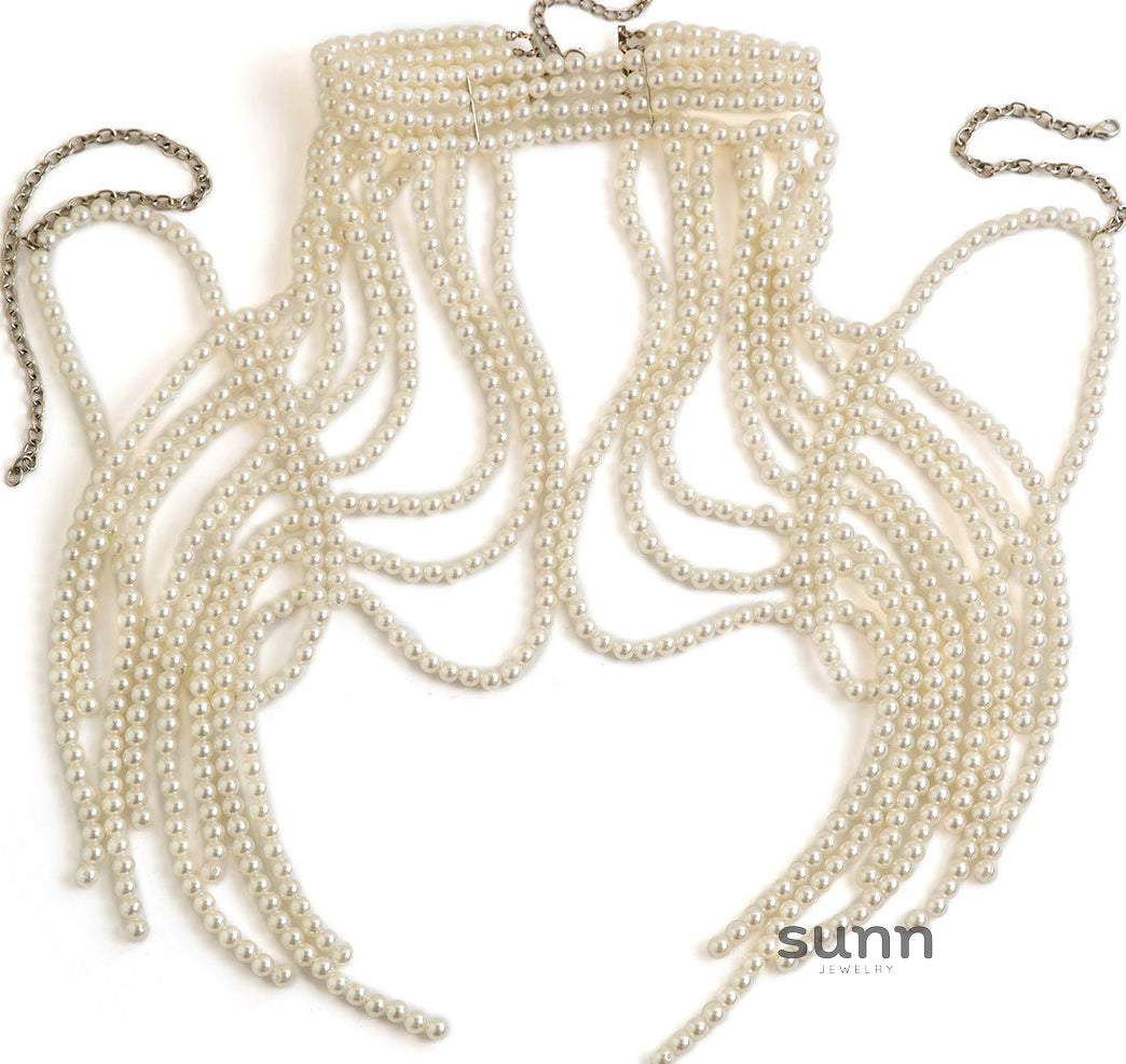 Aurianna Pearl Tassel Shoulder Chain [XKGGQZIG]